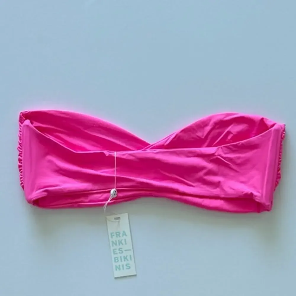 Frankies Bikinis Margo Strapless Bandeau Bikini Top - Pink Punch - Large